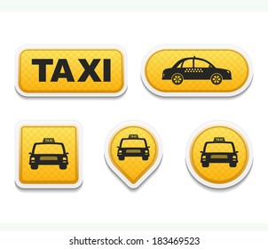 Taxi icons and buttons set, vector eps10 illustration