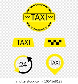 Taxi icons colection on transparent background