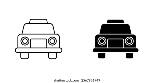 Taxi icons collection in Filled flat and thin line style.