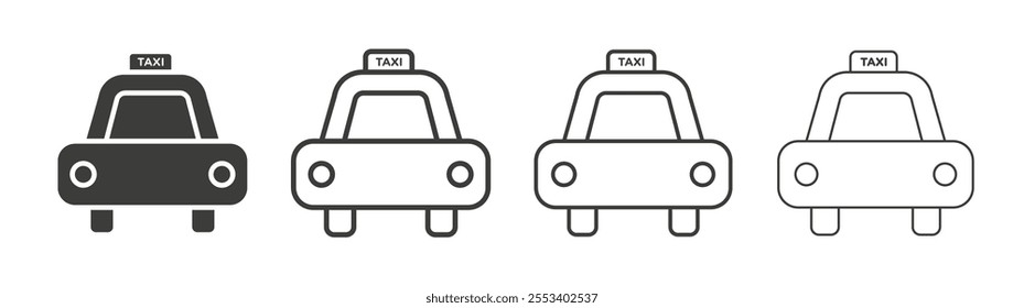 Taxi icons collection. vector set in black color