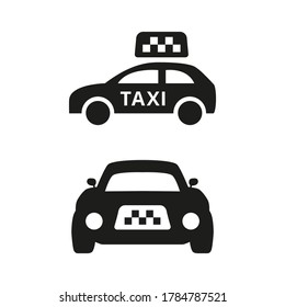 Taxi icons on white background.