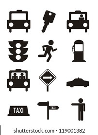 taxi icons over white background. vector illustration