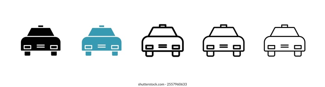 Taxi icons pack in black and blue.