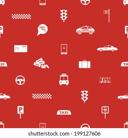 taxi icons red seamless pattern eps10