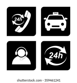 taxi icons set