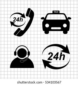 taxi  icons set