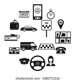 Taxi Icons set in simple style for any design