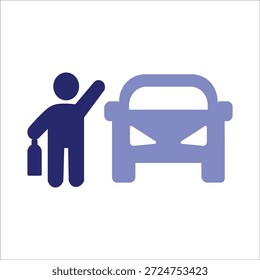 Iconos del taxi. Vector coloreado simple