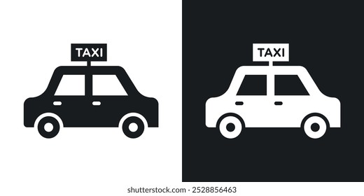 Taxi icons. solid style vector