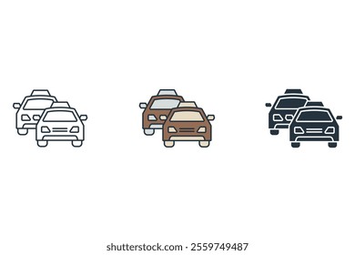 Taxi icons  symbol vector elements for infographic web