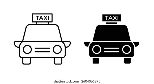 Taxi icons. thin line vector icons