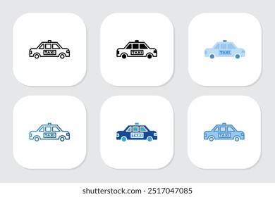 taxi icons with various design styles