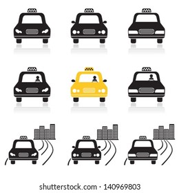 Taxi icons for your design.Vector. EPS-10 (non transparent elements,non gradient).