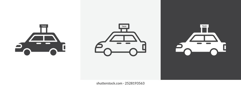 Taxi icon.Trendy modern flat linear vector illustration on white background.