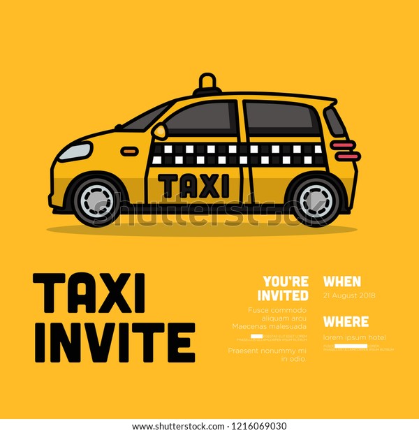 Taxi\
Invitation Design with Where and When\
Details