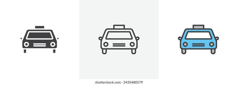 Taxi Isolated Line Icon Style Design. Simple Vector Illustration