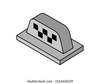Taxi isometrisches Design Symbol. Vektorgrafik, Web-Illustration. 3D-Farbkonzept