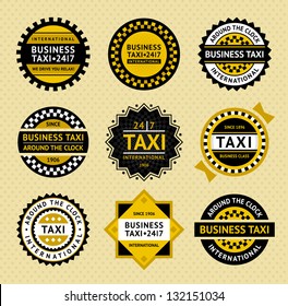 Taxi labels - vintage style, vector illustration