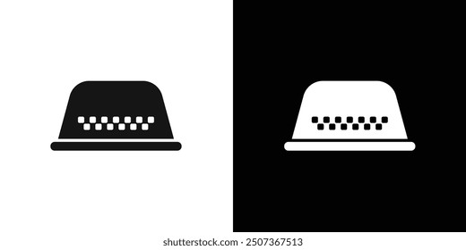 Taxi lamp icon flat line symbol set.