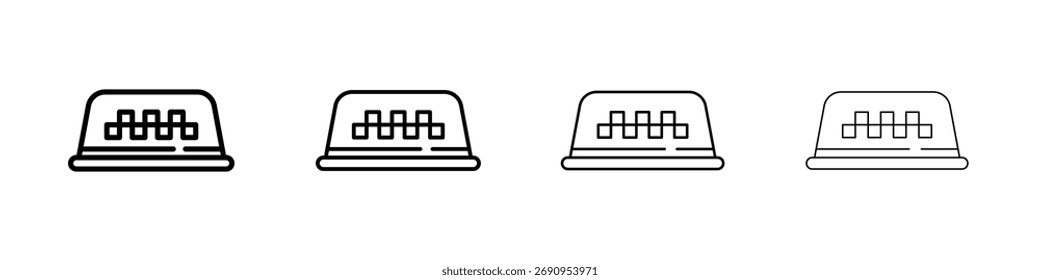Taxi lamp icon Flat thin line vector illustration art outline set