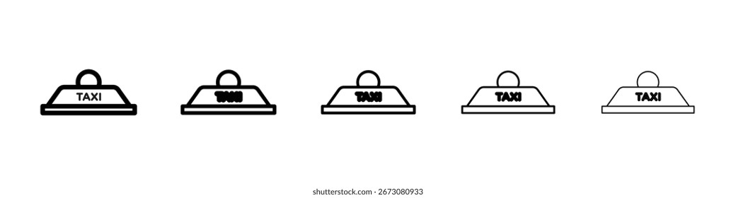 Taxi lamp icon isolated vector on white background set