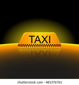 Taxi lights background, cab, vector illustration