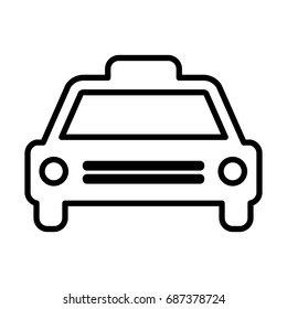 Taxi line icon. Cab outline sign. Vector pictogram in linear style
