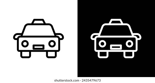 Taxi Line Icon on White Background for web.