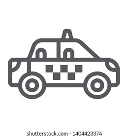 Taxi line icon, transportation and auto, cab sign, vector graphics, a linear pattern on a white background, eps 10.