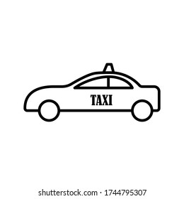 Taxi line icon vector on white background