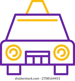 Taxi Line Two Color Vector Icon Design