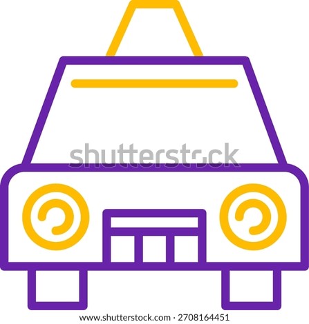 Taxi Line Two Color Vector Icon Design