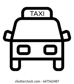 Taxi Line Vector Icon