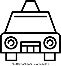 Taxi Line Vector Icon Design