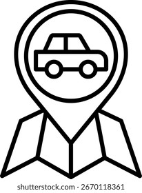 Diseño de icono de Vector de línea de taxi