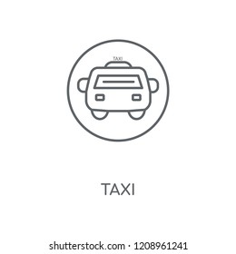 Taxi linear icon. Taxi concept stroke symbol design. Thin graphic elements vector illustration, outline pattern on a white background, eps 10.
