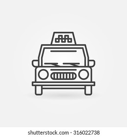 Taxi linear icon - vector thin line taxi symbol or logo