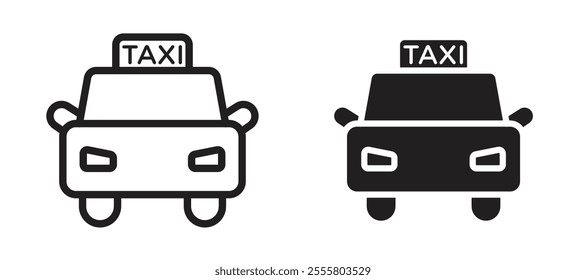 Taxi liner icon vector set.