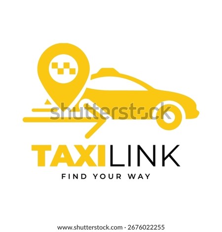 A taxi link car and map logo design