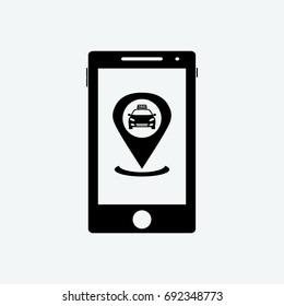 taxi location icon vector