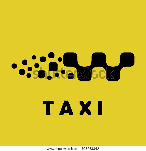 Taxi logo sign, car shape, 2d vector logo illustration,\
eps 8