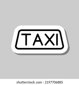 El logotipo del taxi es un simple vector de iconos. Diseño plano. Pegar con sombra sobre fondo gris.ai