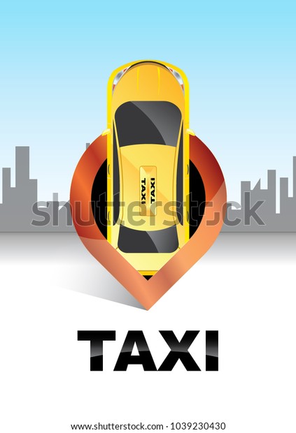 Taxi logo.Taxi location.Taxi service concept.Map\
pointer with taxi symbol