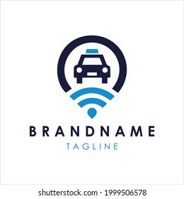 Taxi Map Logo Design Vector