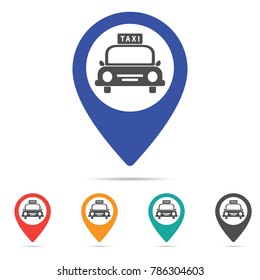 taxi map pin location, Vector illustration isolated on white background