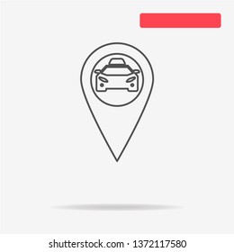 Taxi map pointer icon. Vector concept illustration for design.