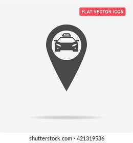 Taxi map pointer icon. Vector concept illustration for design.