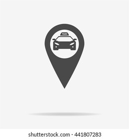 Taxi map pointer icon. Vector concept illustration for design.