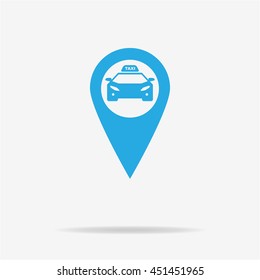 Taxi map pointer icon. Vector concept illustration for design.