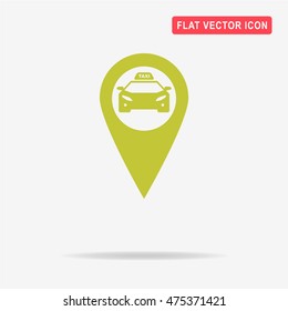 Taxi map pointer icon. Vector concept illustration for design.